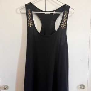 Tank Black dress with brass skull - Size Small